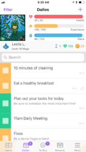 habitica Tasks Page